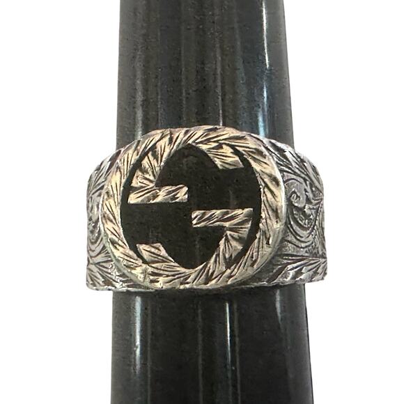 Gucci Interlocking G Arabesque Ring Sterling Silver - Picture 16 of 16